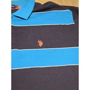 Vintage Blue And Black Stripe Polo Ralph Lauren Shirt XXL